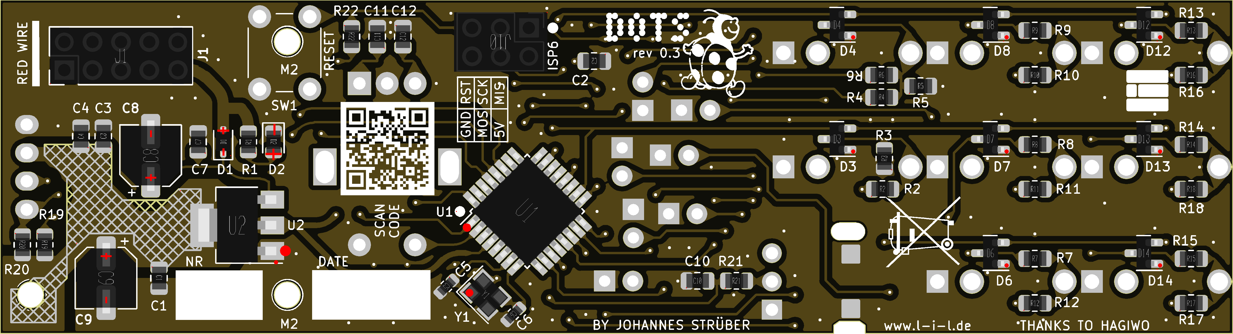 red dots show the correct orientation of the components